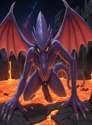Alien Creature in Lava Ruins