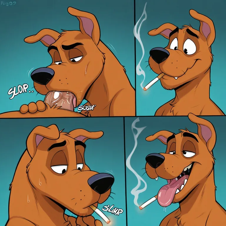 Courage the Cowardly Dog and Scooby-Doo Smoking Marijuana Together