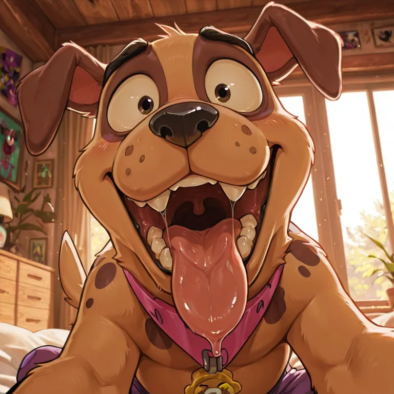 male, courage the cowardly dog, gay, stoner,  mouth open wid