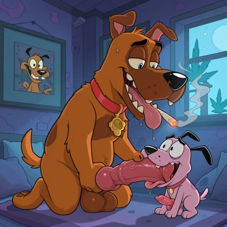 Courage the Cowardly Dog Stoner Portrait Full Body