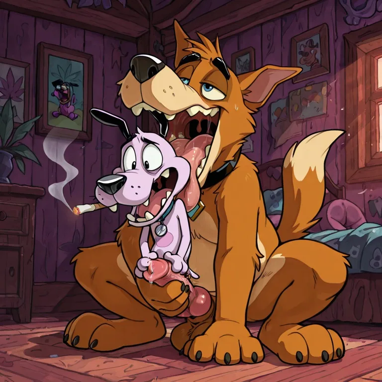 Courage the Cowardly Dog Eating Scooby Doo