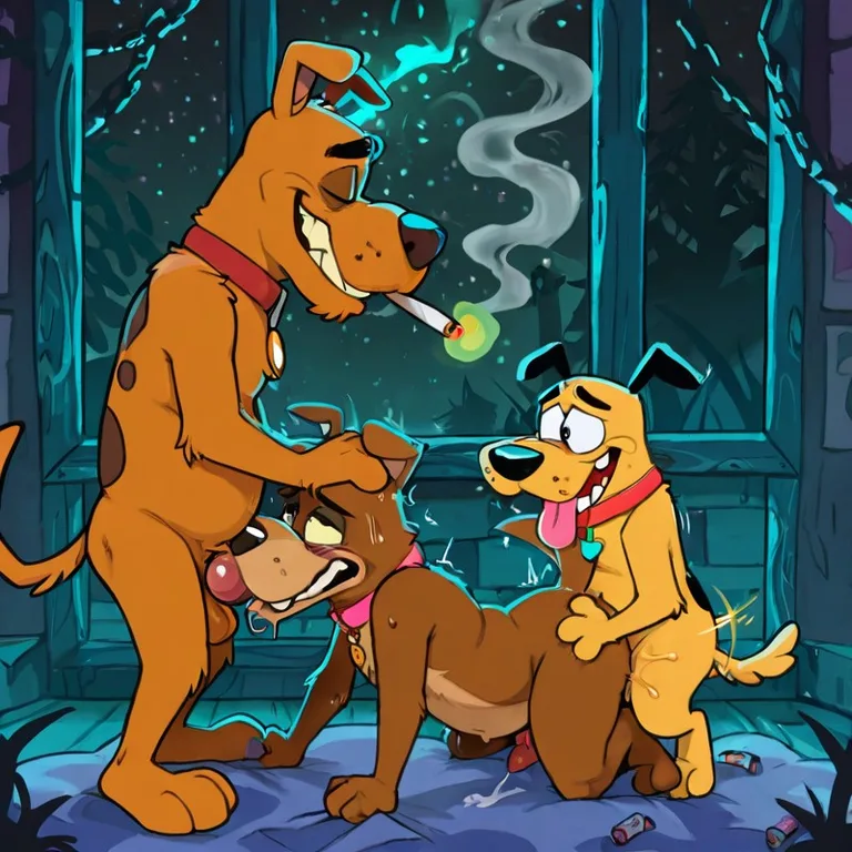 Seductive Stoner Furry in Passionate Embrace