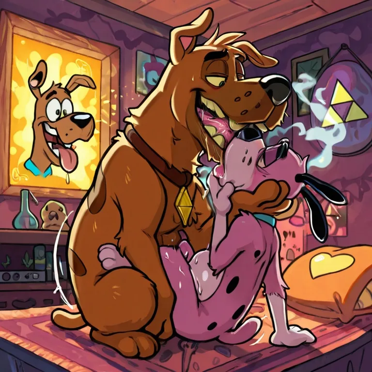 Male Courage the Cowardly Dog Engaging in Stoner Activities