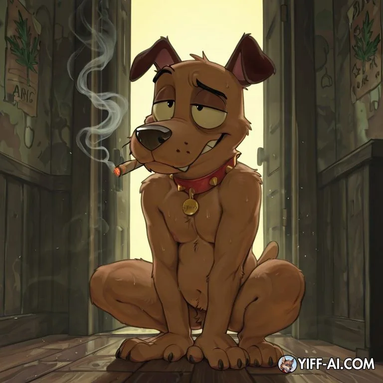 Courage the Cowardly Dog: Chubby Anthro Smoking Marijuana