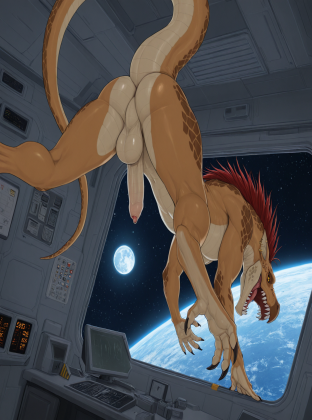 Alien Warrior in Space Station