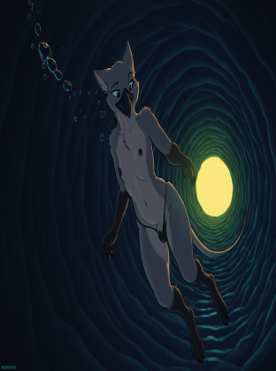 Crow Grey Underwater Exploration