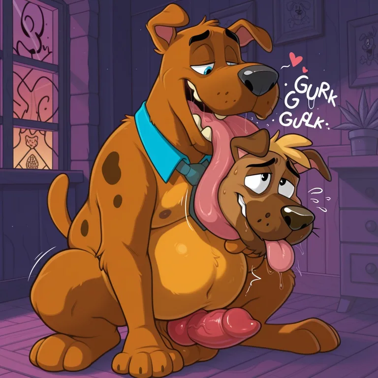 A Blonde Courage and Scooby Snuggle Under Rainbows