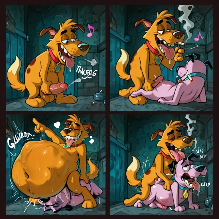 Courage the Cowardly Dog in Wild Group Scene