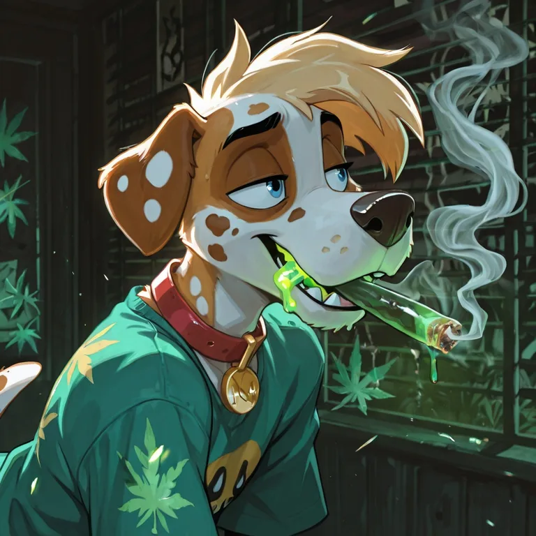Anthro Stoner Fox with Glowing Fur