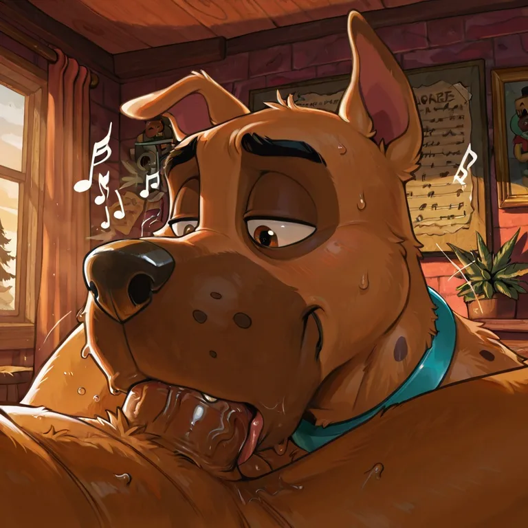 Courage the Cowardly Dog and Scooby Doo Embracing