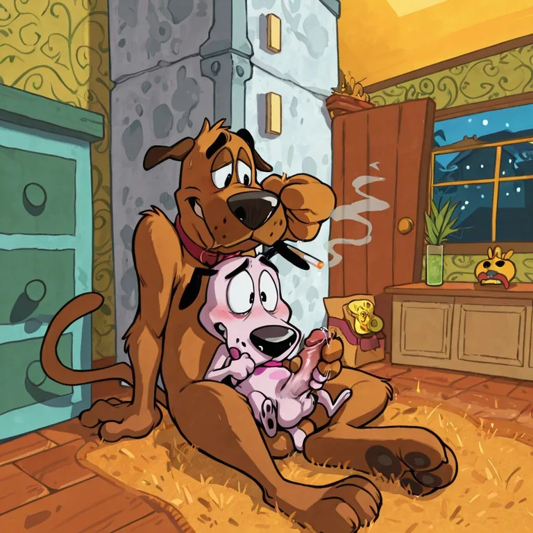 Courage the Cowardly Dog Character in Raunchy Stoner Scene