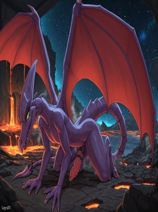 Alien Creature in Steamy Lava Ruins