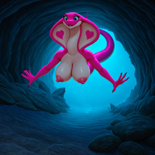 Pink Cobra in Underwater Cave