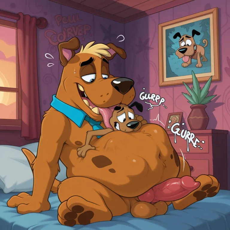 Two Toony Characters Sharing A Rainbow-Colored Moment