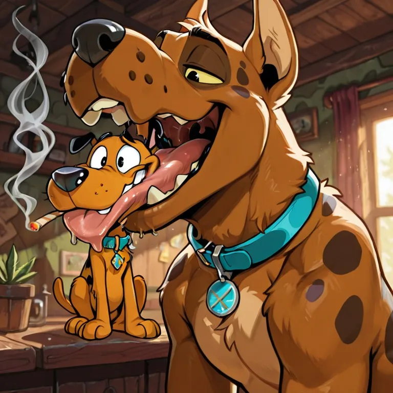 Scooby and Courage Sharing a Mellow Moment