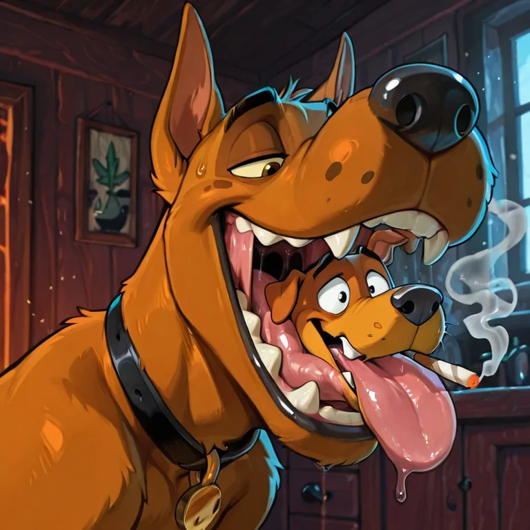 Scooby and Courage in a Cozy Afternoon