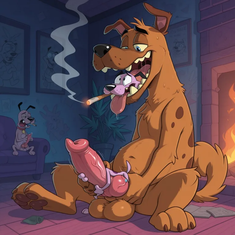 Cowardly Dog as Toony Stoner Fox Character