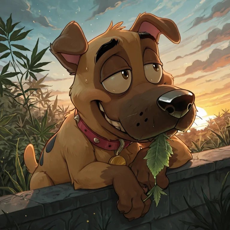Courage the Cowardly Dog as Furry Stoner