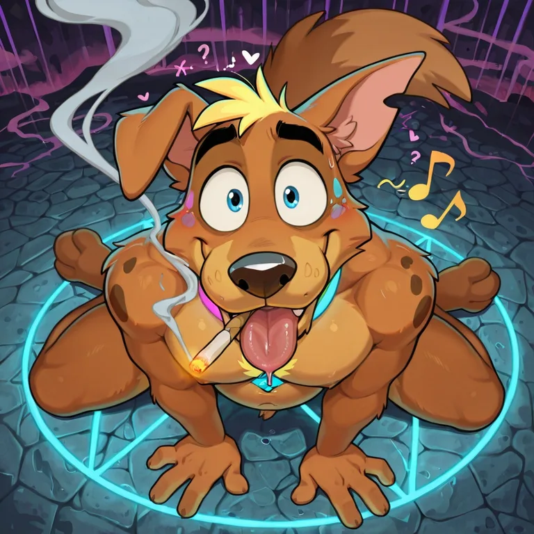 Courage the Cowardly Fox Trio Smoking Marijuana