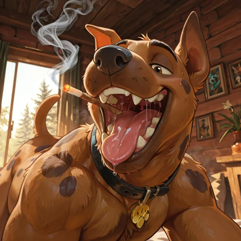 Courage the Cowardly Dog Engaging in Open-Mouthed Vore