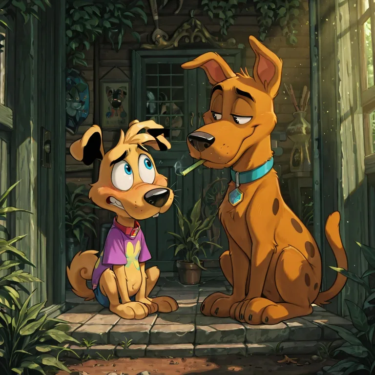Toony Furry Duo in 90s Cartoon Style