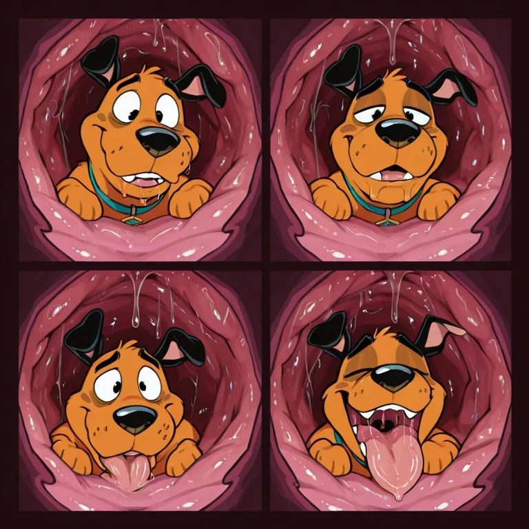 Scooby Doo and Courage in Comic Vore Scene