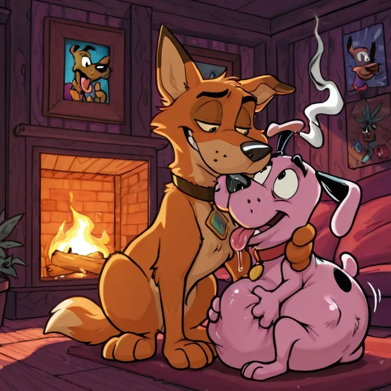 Courage the Cowardly Dog and Scooby Doo Stoned Together