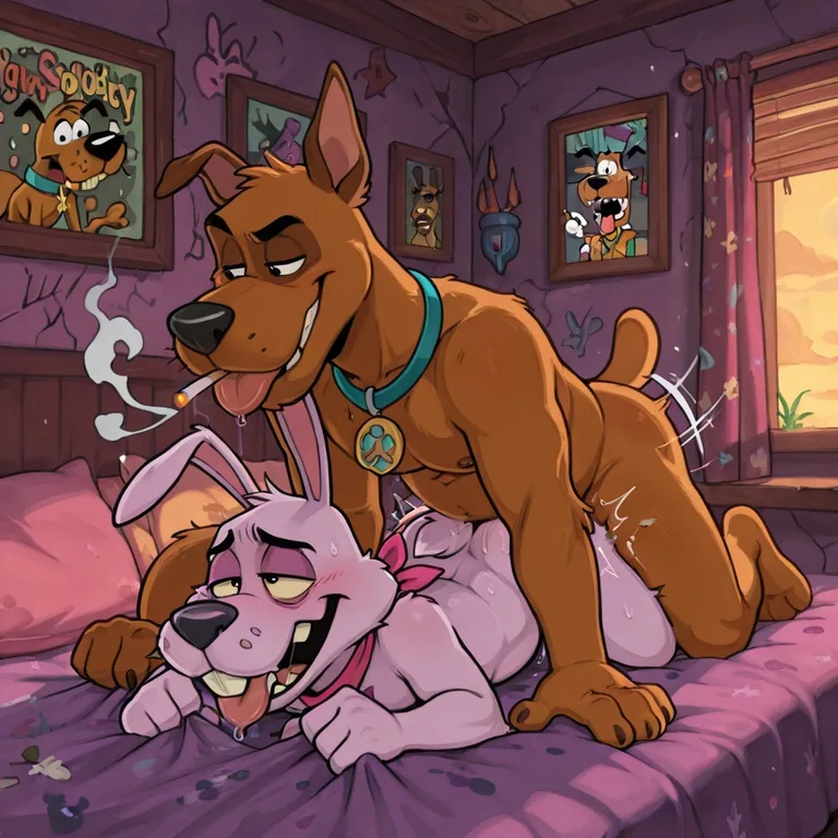 Toony Animal Friends Sharing a Smoke