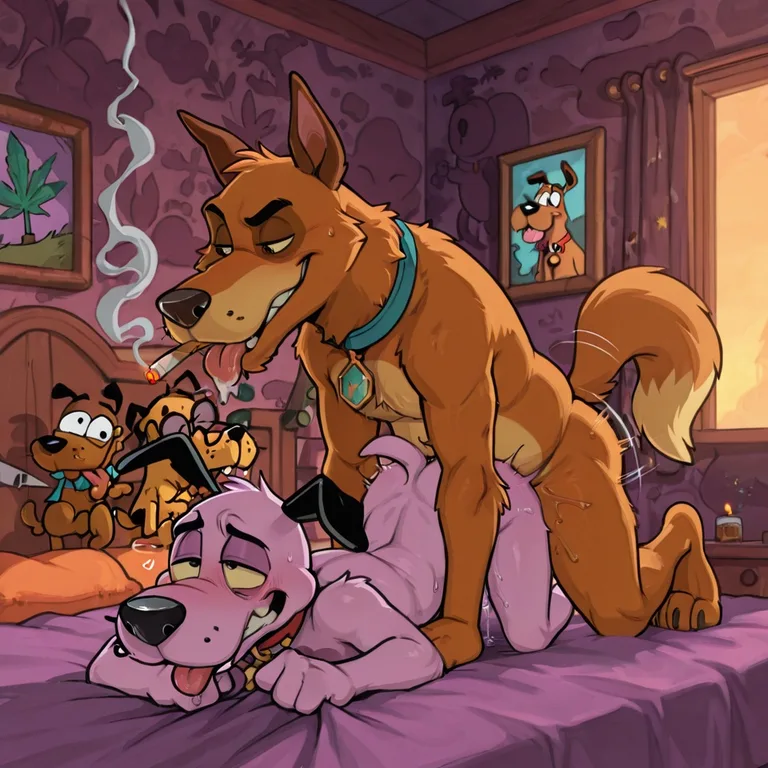 Courage the Cowardly Dog and Scooby Doo Stoner Buddies