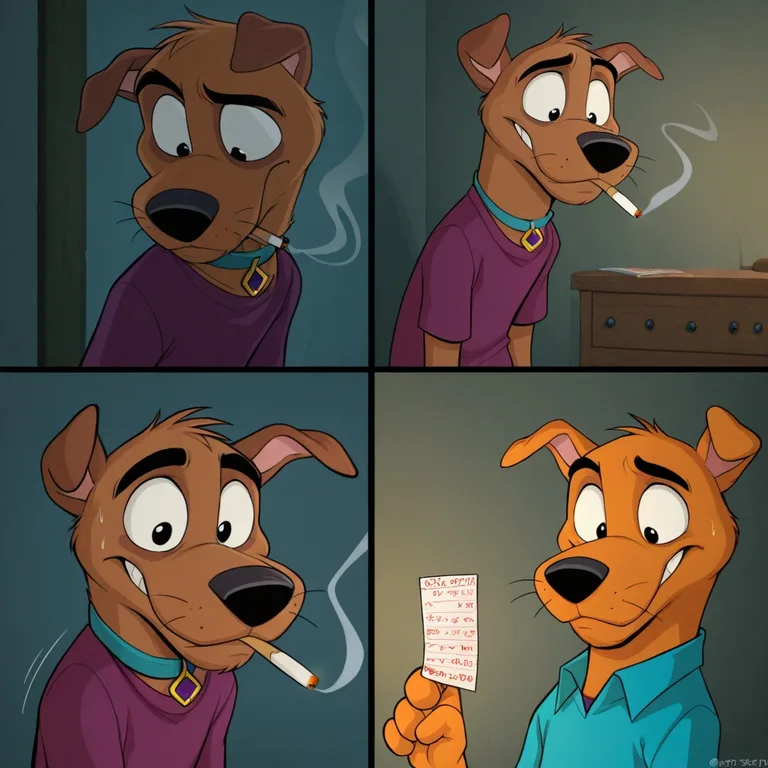 Whimsical Cartoon Characters Smoking Marijuana