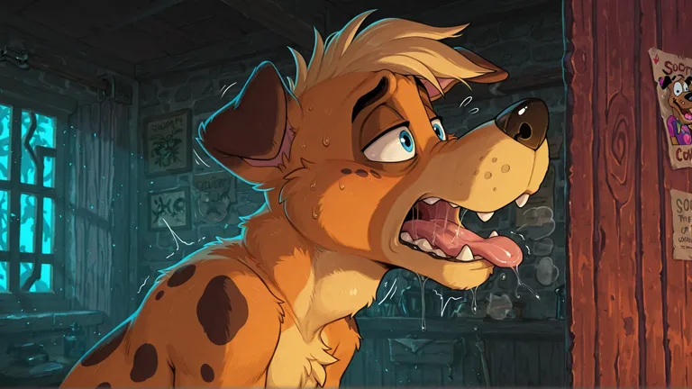 Anthro Fox Swallowing Courage the Cowardly Dog