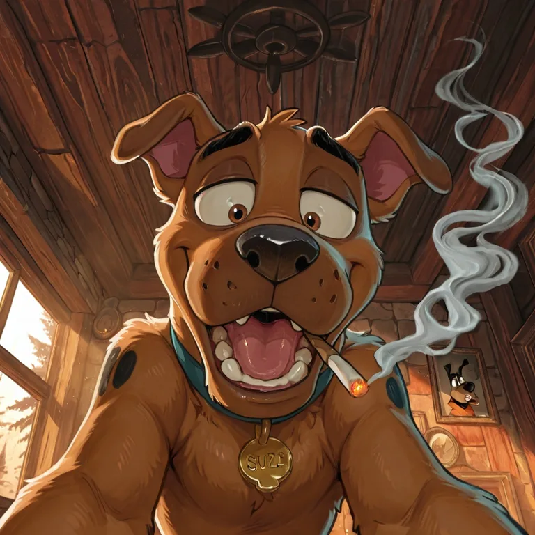 Courage the Cowardly Dog Smoking with Scooby-Doo