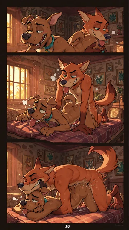 Whimsical Cartoon Dogs Enjoying Stoner Fun