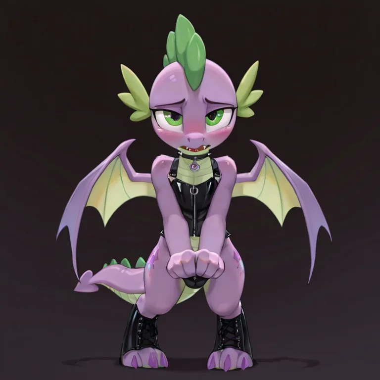 Spike the Dragon: Shy Goth Anthro Portrait
