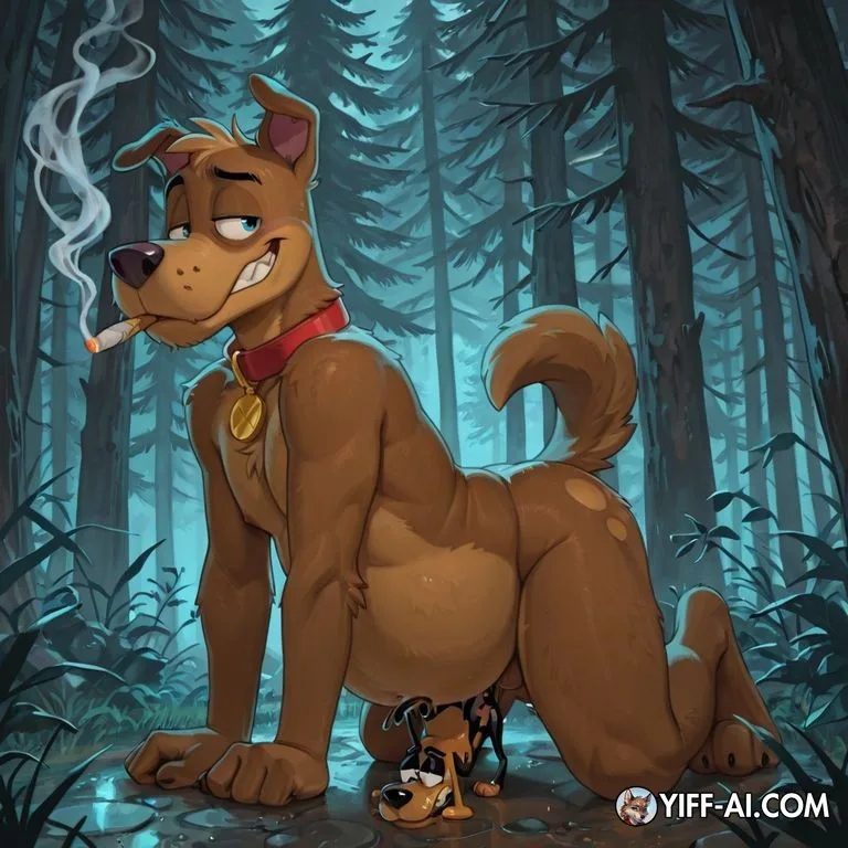 Scooby Doo and Courage the Cowardly Dog: Male Anthro Duo