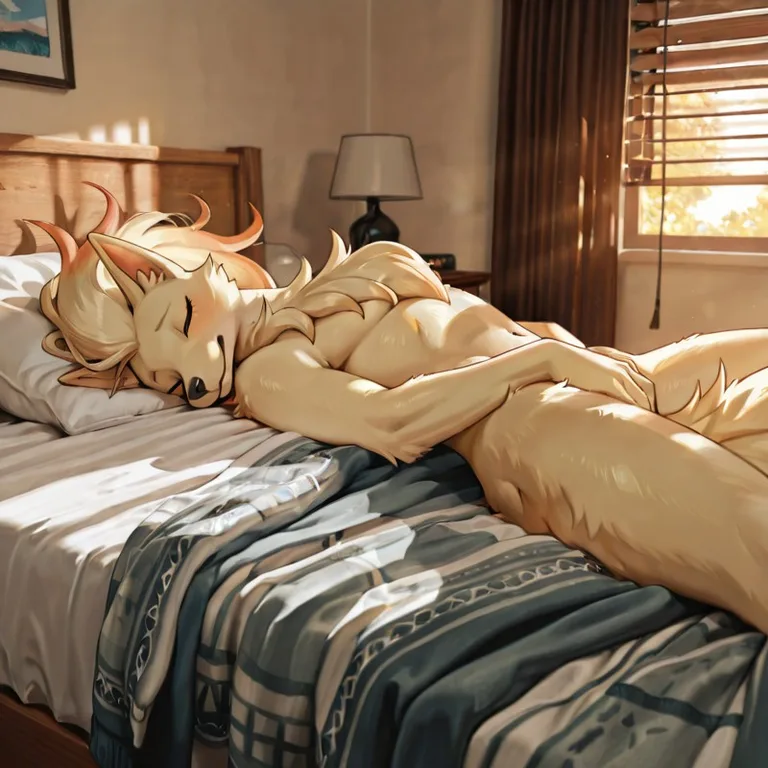 Cozy Ninetales Lounging on a Plush Bed