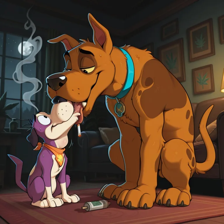 Courage the Cowardly Dog Stoned in a Scooby Doo Scene