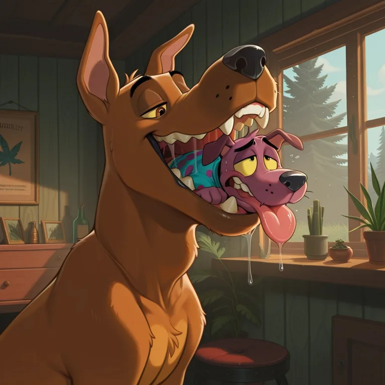 Courage the Cowardly Dog and Scooby Doo Sharing a Joint