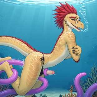 Alien Creature Underwater with Tentacles