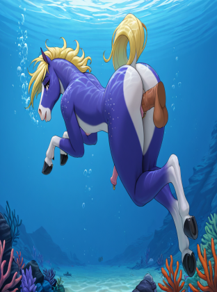 Male Horse Underwater