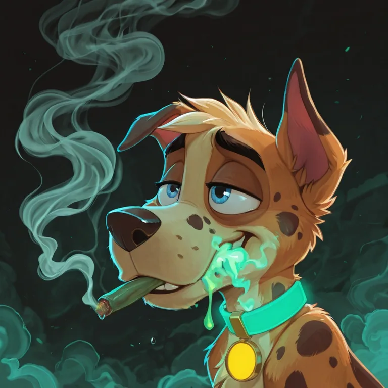 Anthro Courage-Scooby Hybrid Smoking Marijuana