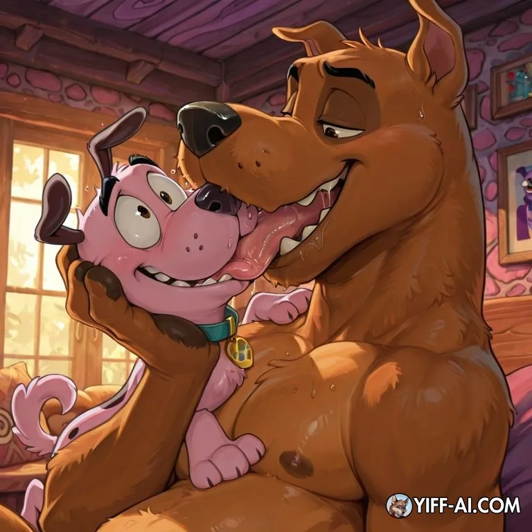 Courageous Canine's Intimate Encounter