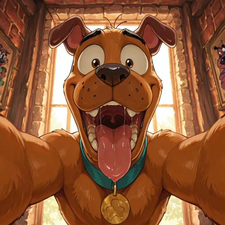 Scooby Doo and Courage the Cowardly Dog | The two cartoon dogs stand side by side, Scooby