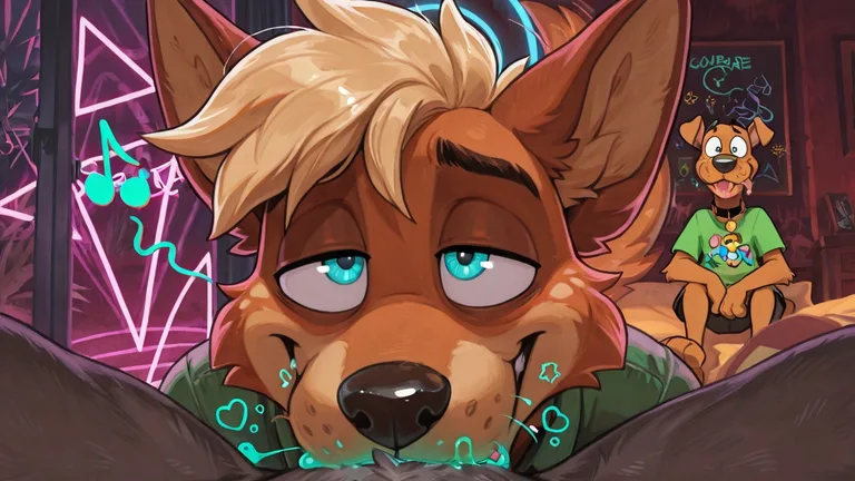 Rainbow-Furred Anthro Male Hypnotizing Viewer