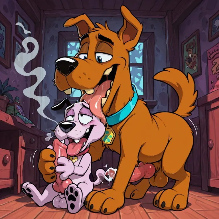 Courage the Cowardly Dog Stoner Portrait Mouth Open Mouth
