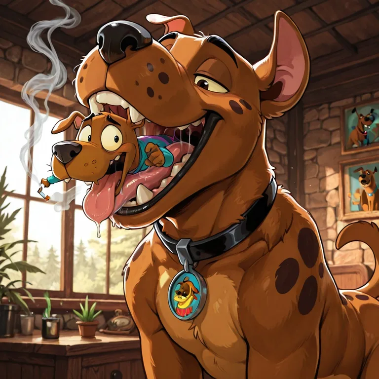 Scooby and Courage Share a Cozy Afternoon Stroll