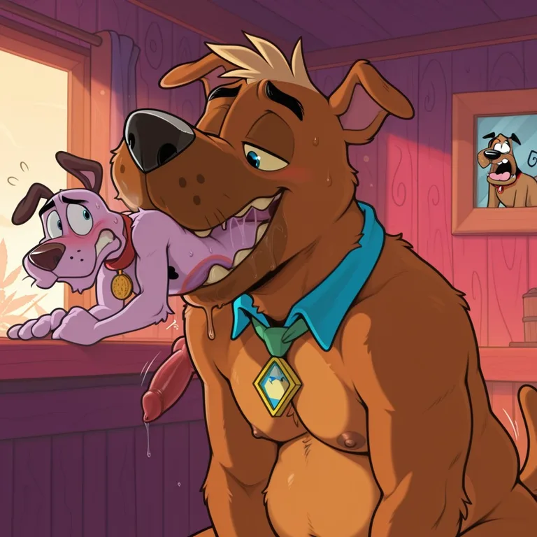 A Canine Embrace in the Rainbow Glow