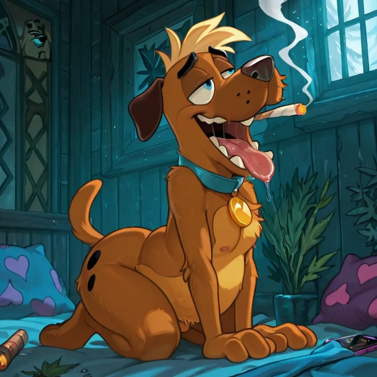Courage the Cowardly Dog Depicted Smoking Marijuana