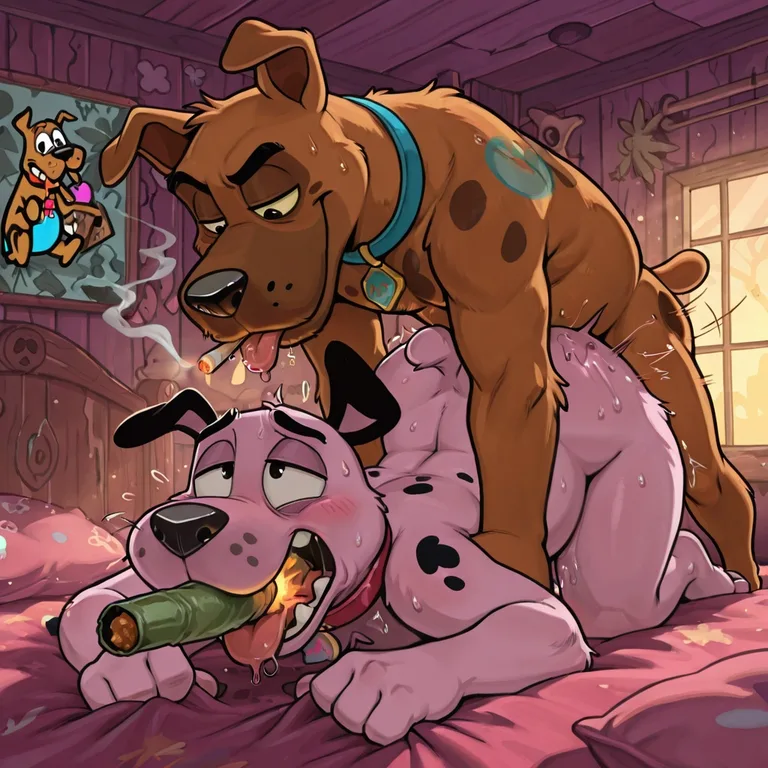 Courage the Cowardly Dog Partaking in Marijuana