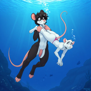 Mouse and Rat Underwater Struggle